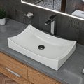 Alfi Brand ALFI brand ABC904 White 26" Fancy Rectangular Above Mount Ceramic Sink ABC904